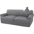 Seduta imbottita Copridivano elasticizzati fodere cuscini separate, grigio