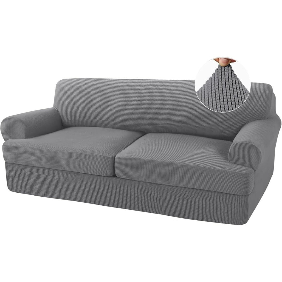 Seduta imbottita Copridivano elasticizzati fodere cuscini separate, grigio