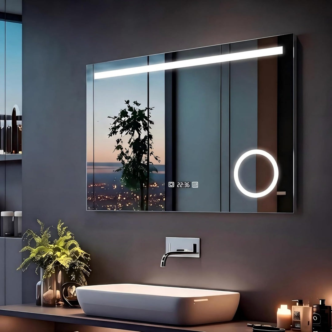 Specchi da parete regolabile con illuminazione LED oro