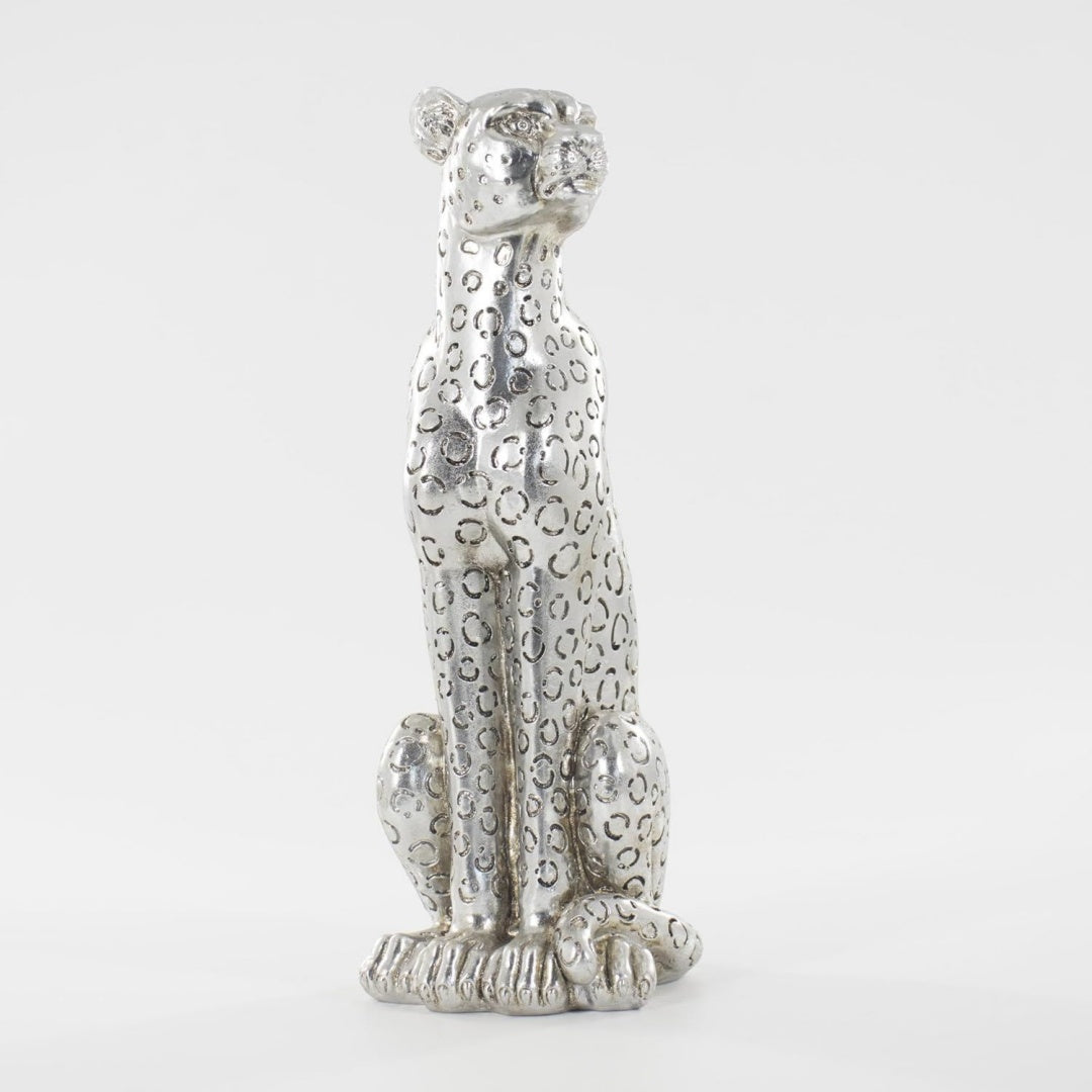 Mobile funzionale Statua ghepardo leopardo argentato, decorazione argento
