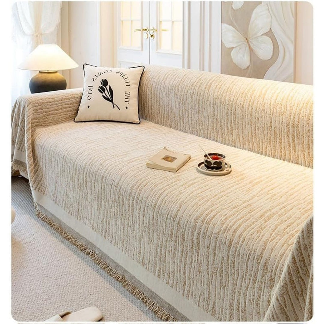 Divano confortevole lavabile Tassel, Chenille, universale, posti, marrone