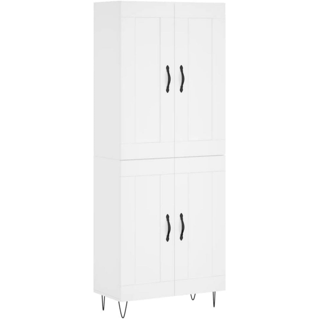 Credenza da soggiorno struttura in metallo con vetro nero