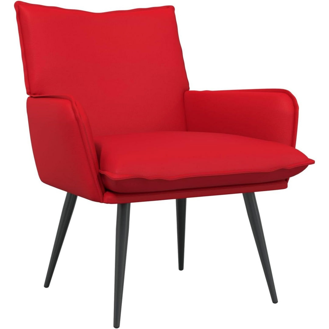 Seduta lounge con braccioli struttura in metallo rosso