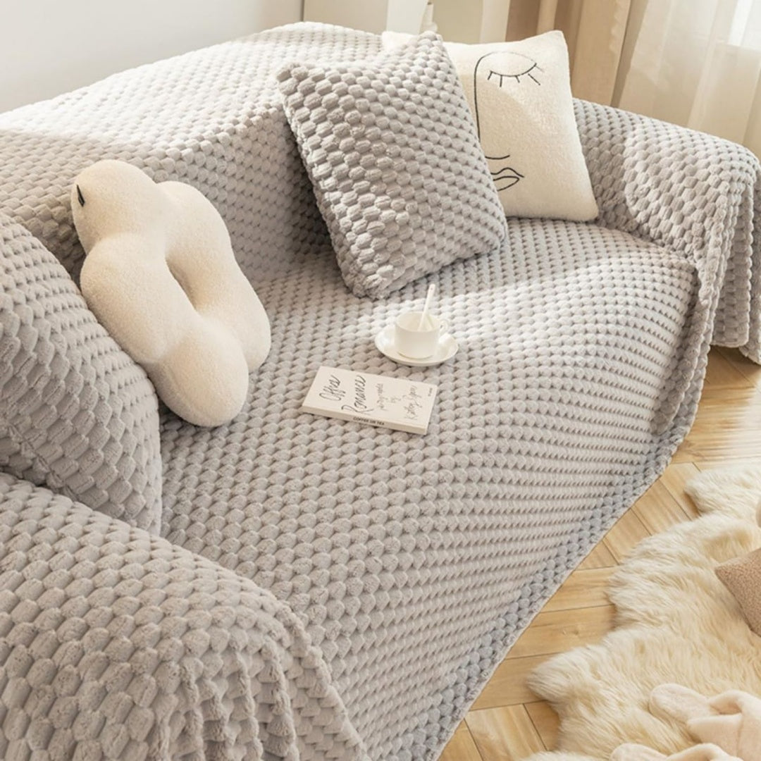 Seduta imbottita Morbida coperta peluche divani poltrone, nero