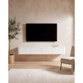 Mobile audiovisivo con illuminazione LED in MDF bianco