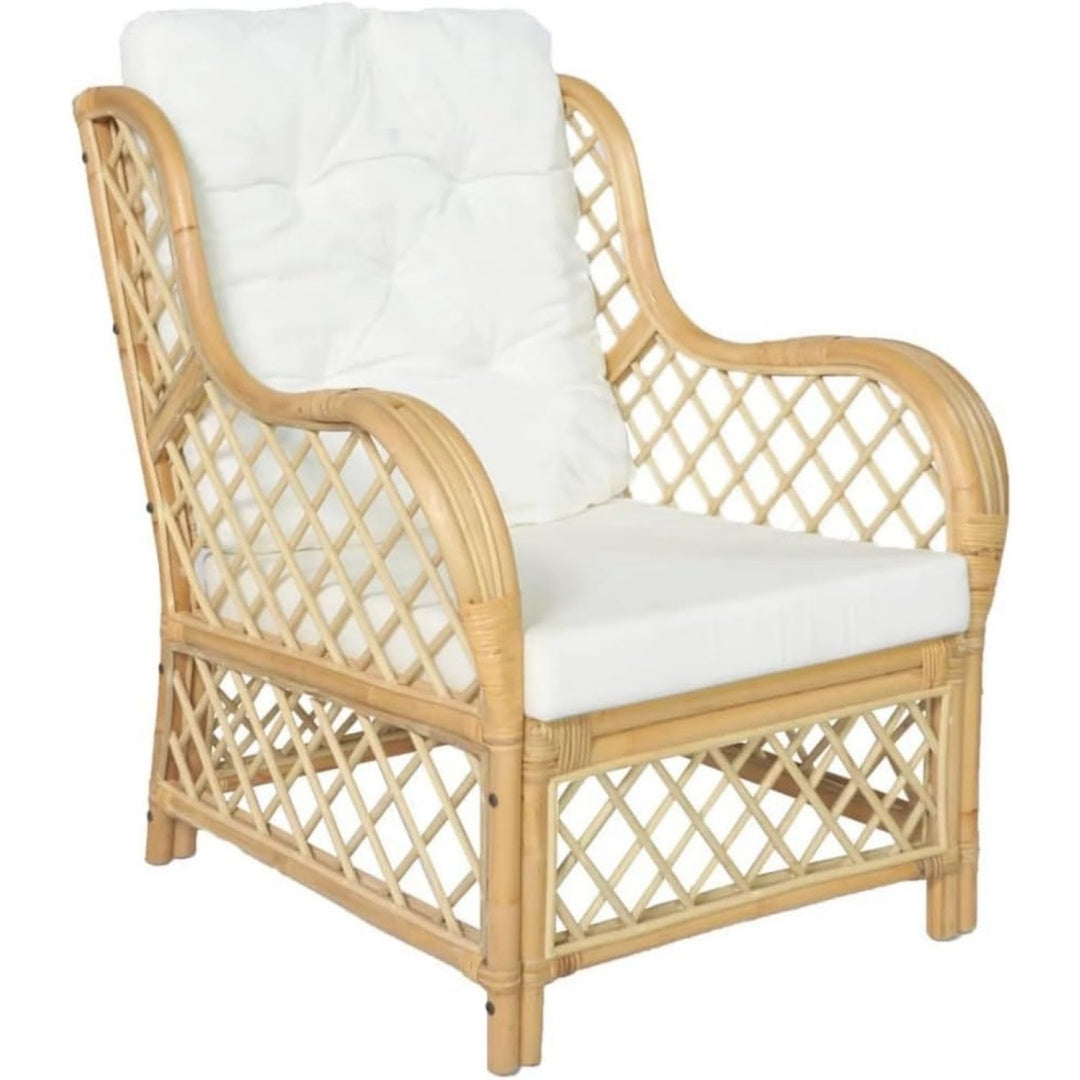 Divano da soggiorno Homgoday Poltrona Cuscino Rattan Naturale naturale