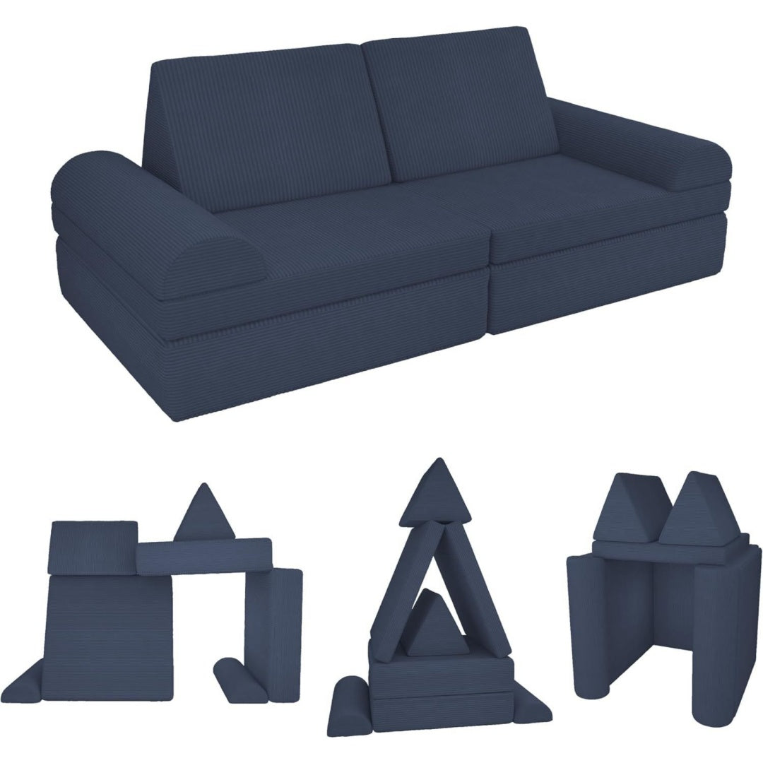 Divano confortevole modulare rivestimento in velluto nero